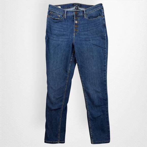 Women's Calvin Klein Jeans High‎ Rise Skinny Repreve Medium Wash Size 14P - Picture 1 of 7